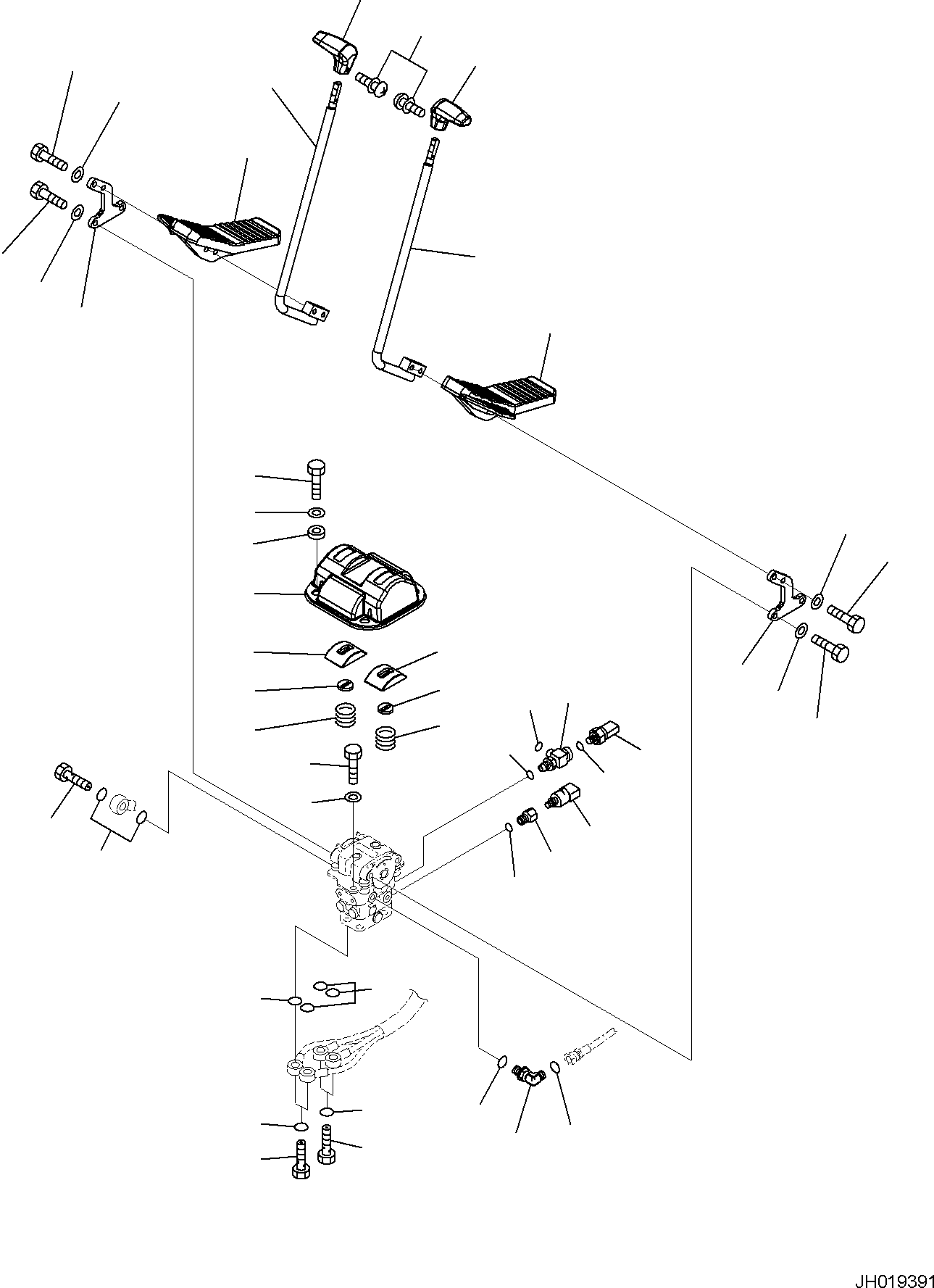 Komatsu parts book diagram for PC170LC-11 S/N F40001 AND UP: CAB, FLOOR, TRAVEL CONTROL LEVER