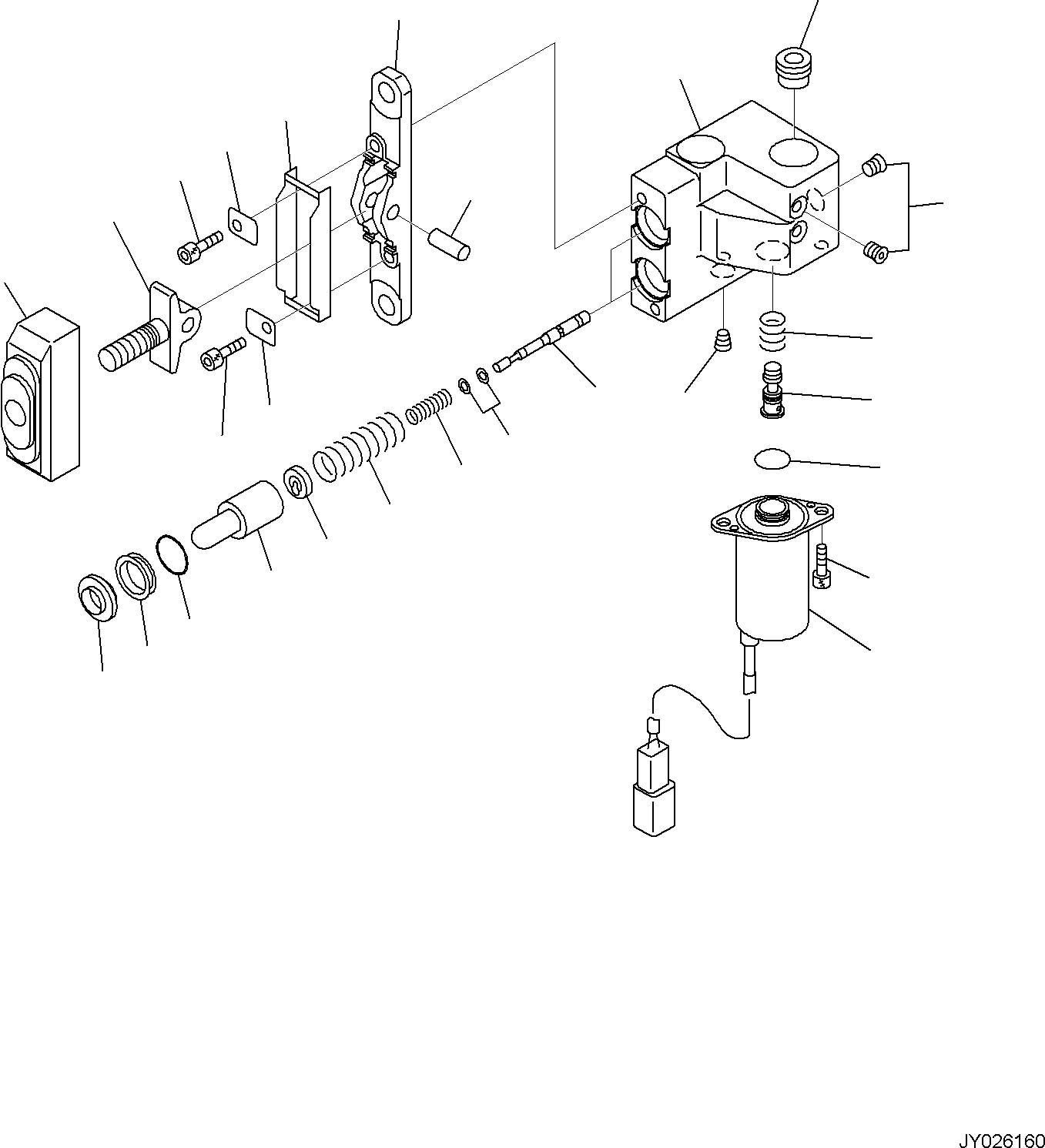 Komatsu parts book diagram for PC170LC-11 S/N F40001 AND UP: CAB, FLOOR, PPC VALVE FOR ATTACHMENT