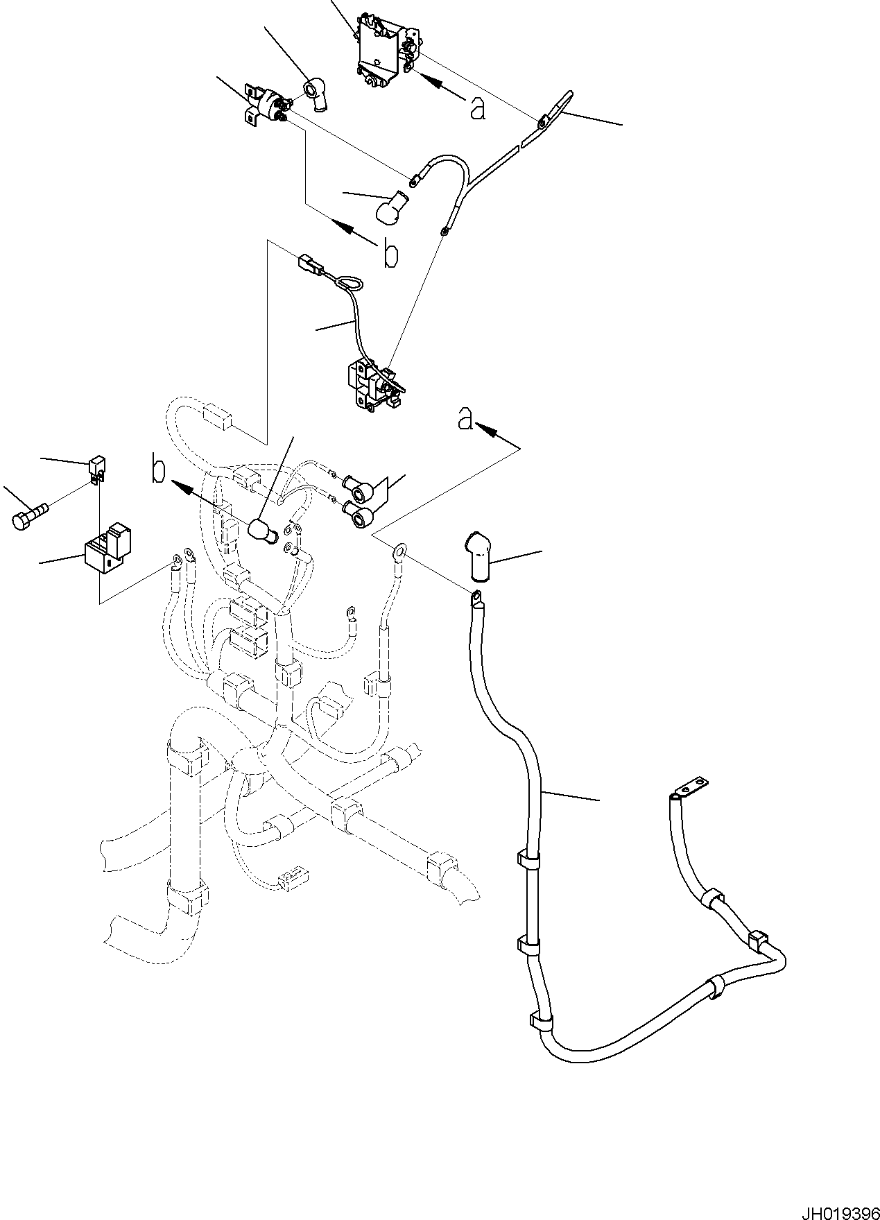 Komatsu parts book diagram for PC170LC-11 S/N F40001 AND UP: CAB, FLOOR, BATTERY CABLE