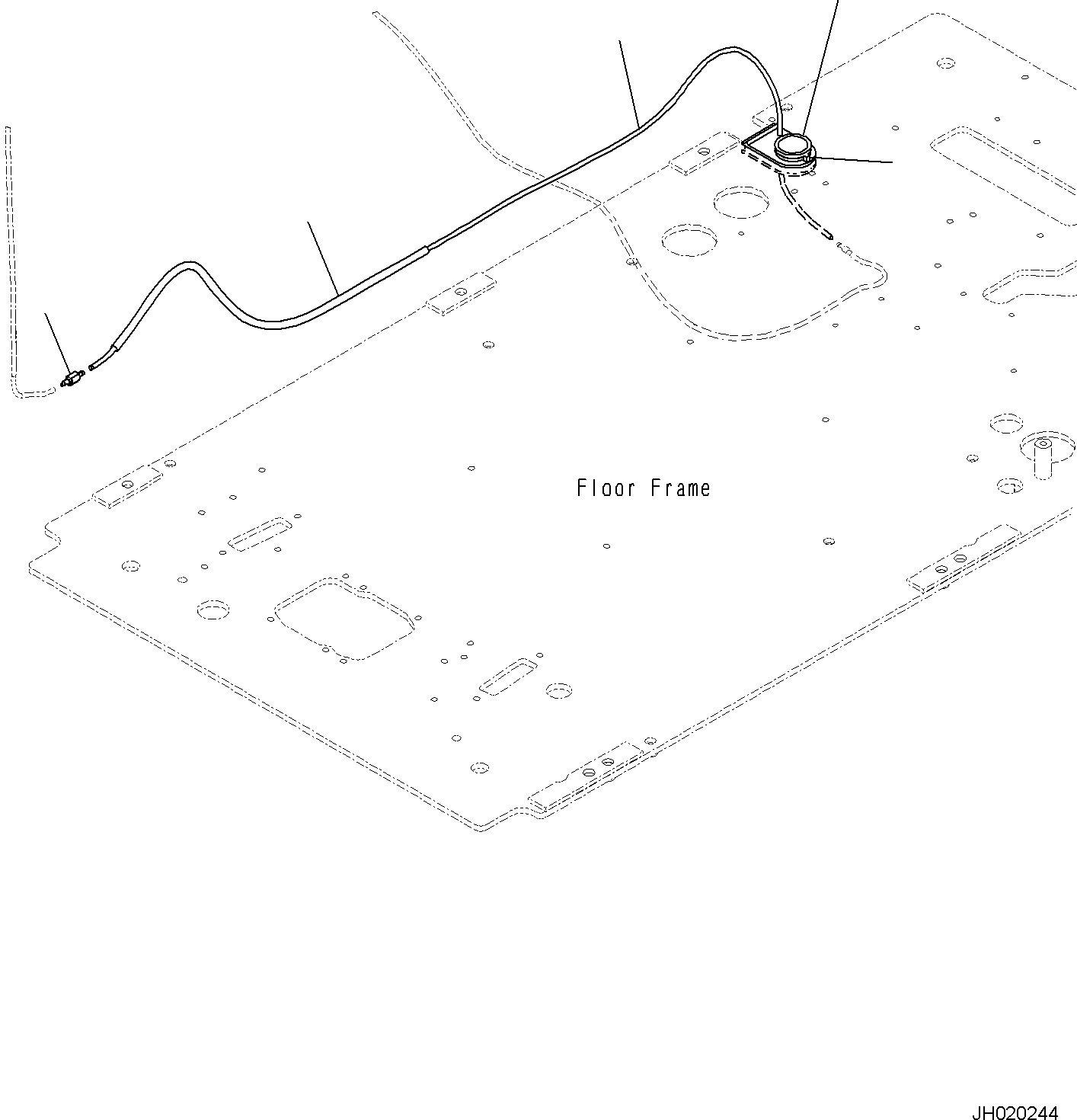 Komatsu parts book diagram for PC170LC-11 S/N F40001 AND UP: CAB, FLOOR, WINDOW WASHER HOSE