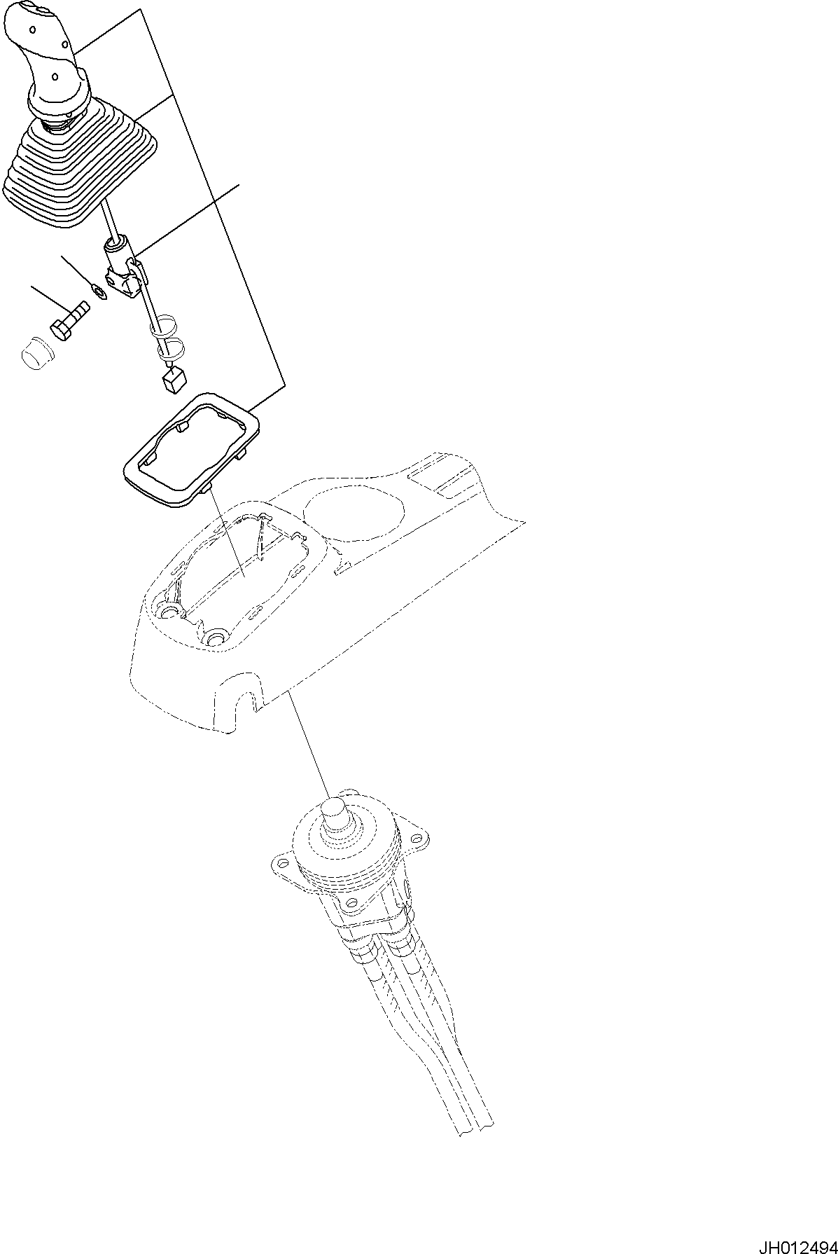 Komatsu parts book diagram for PC170LC-11 S/N F40001 AND UP: CAB, FLOOR, WORK EQUIPMENT CONTROL LEVER, L.H. (1/2)