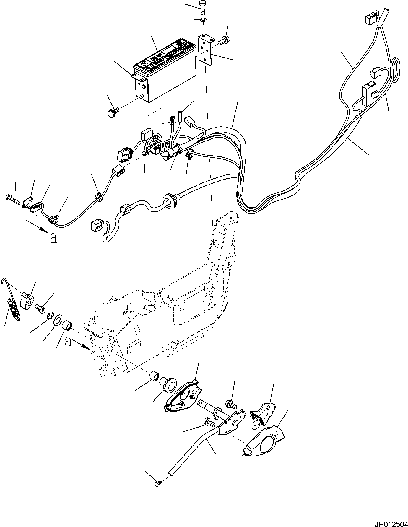 Komatsu parts book diagram for PC170LC-11 S/N F40001 AND UP: CAB, FLOOR, RADIO AND WORK EQUIPMENT LOCK LEVER
