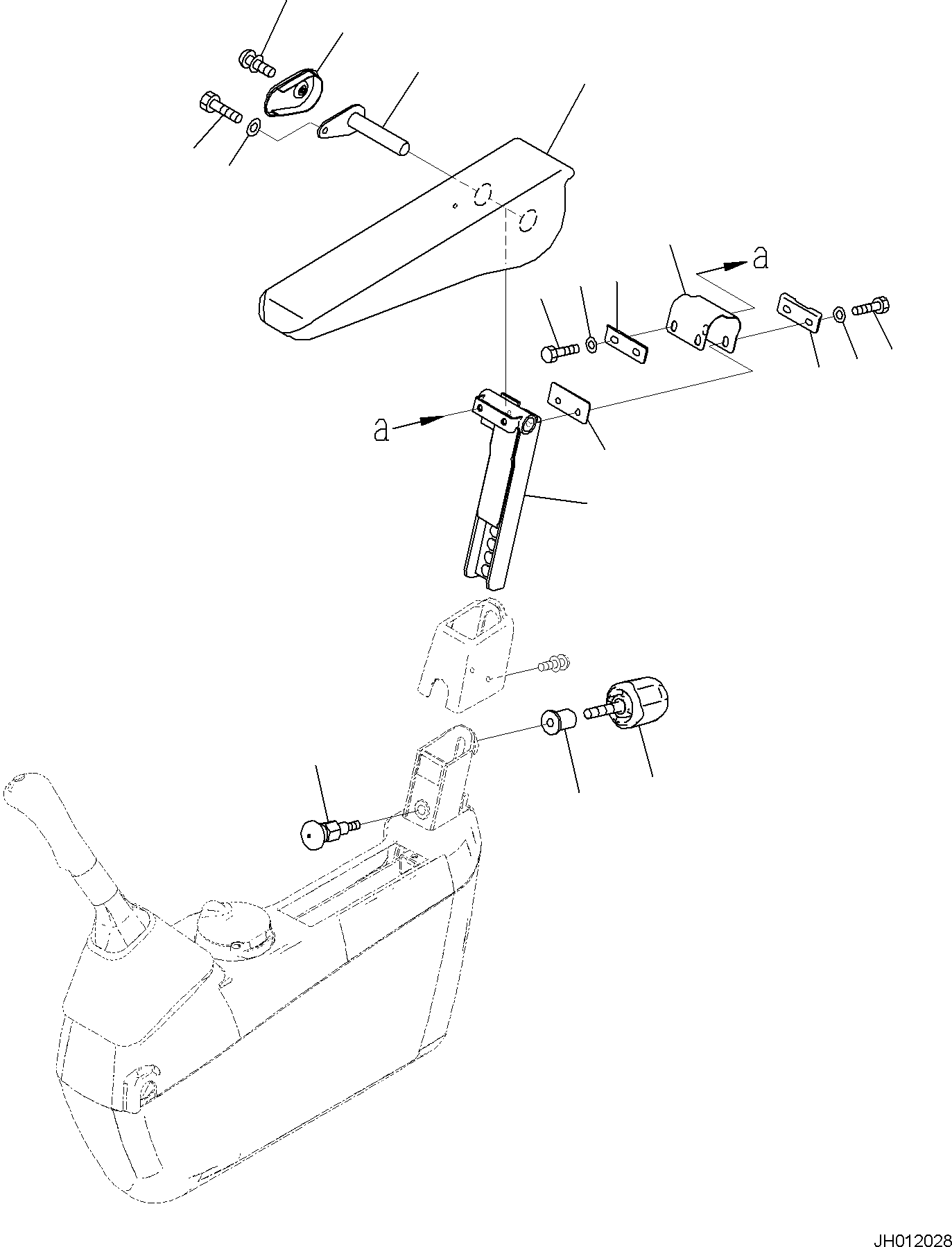 Komatsu parts book diagram for PC170LC-11 S/N F40001 AND UP: CAB, FLOOR, ARMREST, L.H.