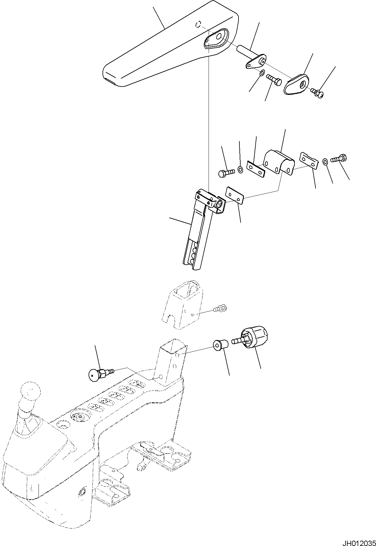 Komatsu parts book diagram for PC170LC-11 S/N F40001 AND UP: CAB, FLOOR, ARMREST, R.H.