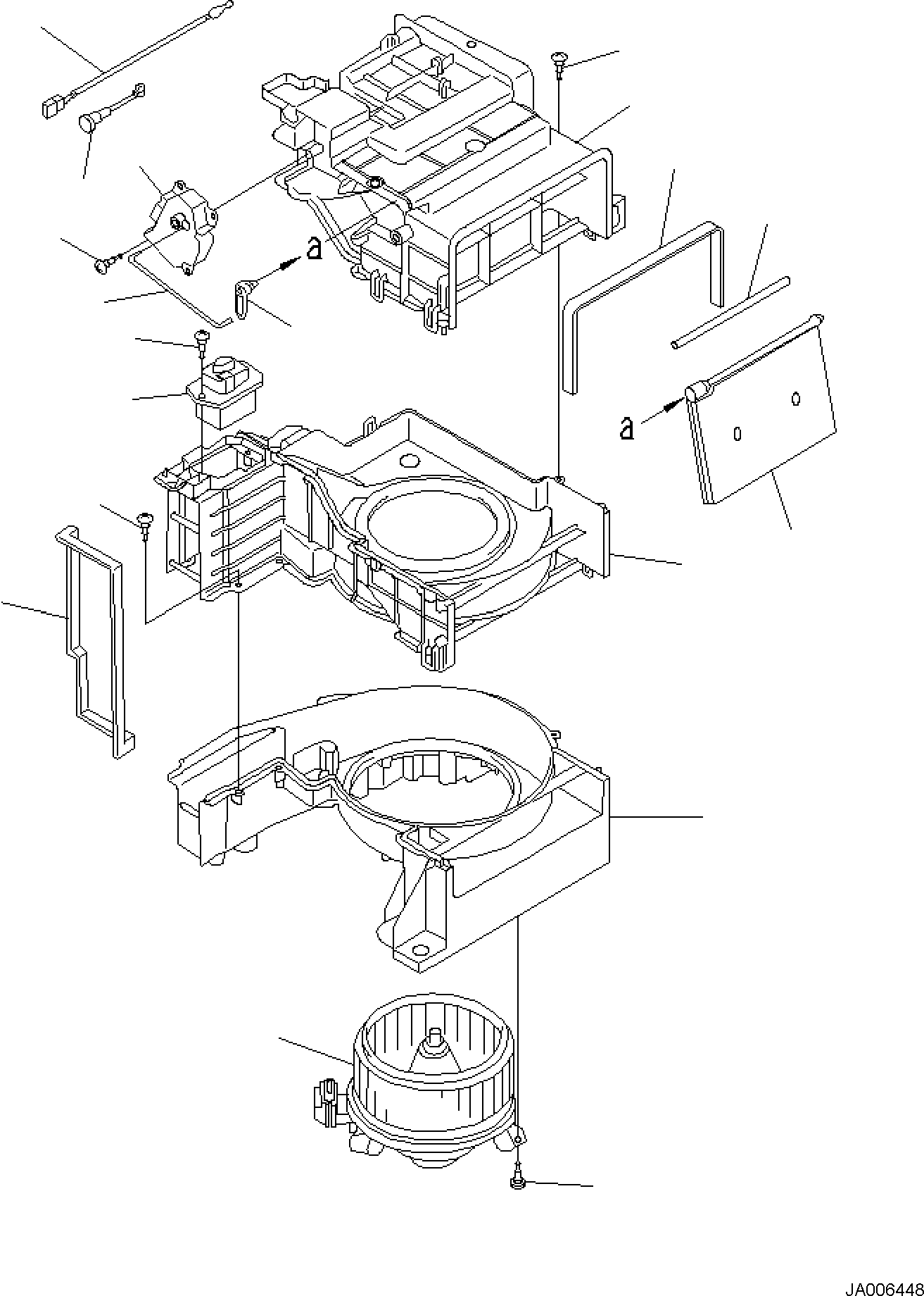 Komatsu parts book diagram for PC170LC-11 S/N F40001 AND UP: CAB, FLOOR, AIR CONDITIONER (2/3)