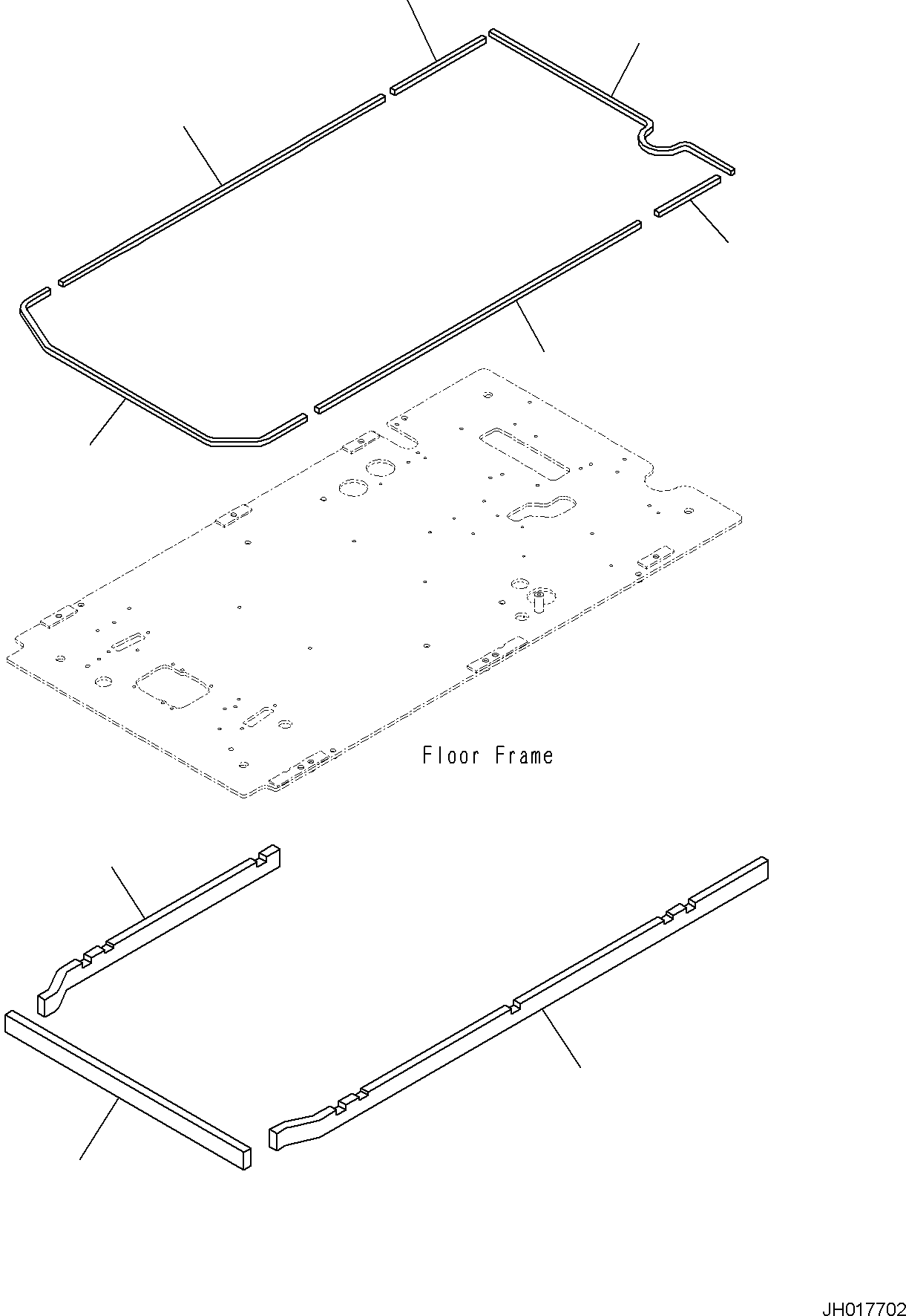 Komatsu parts book diagram for PC170LC-11 S/N F40001 AND UP: CAB, FLOOR, SEAL