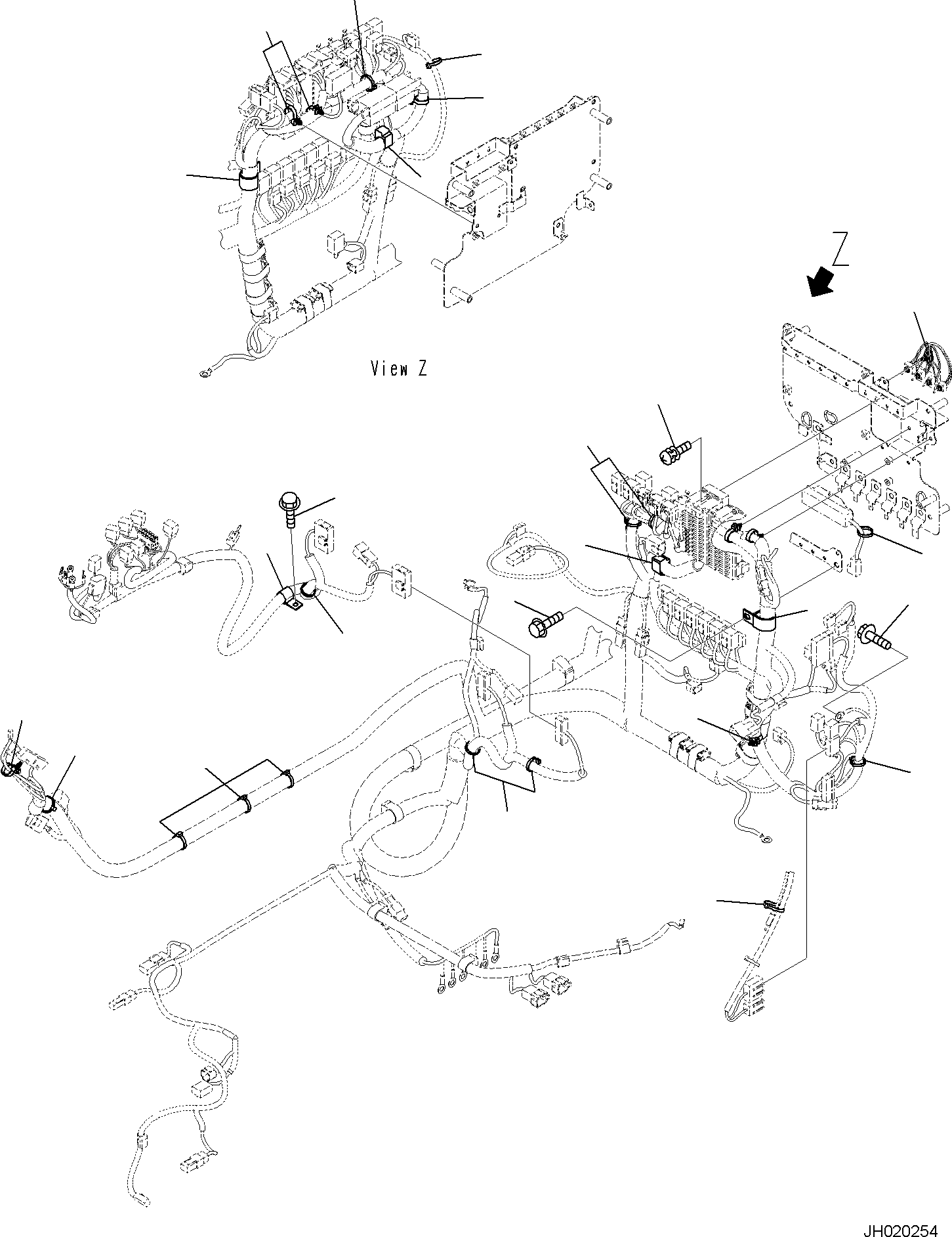 Komatsu parts book diagram for PC170LC-11 S/N F40001 AND UP: CAB, CAB IN PARTS, MAIN WIRING HARNESS CLAMP