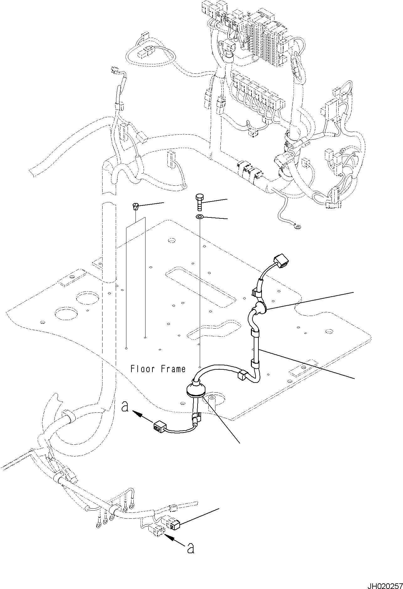 Komatsu parts book diagram for PC170LC-11 S/N F40001 AND UP: CAB, FLOOR, REARVIEW CAMERA HARNESS