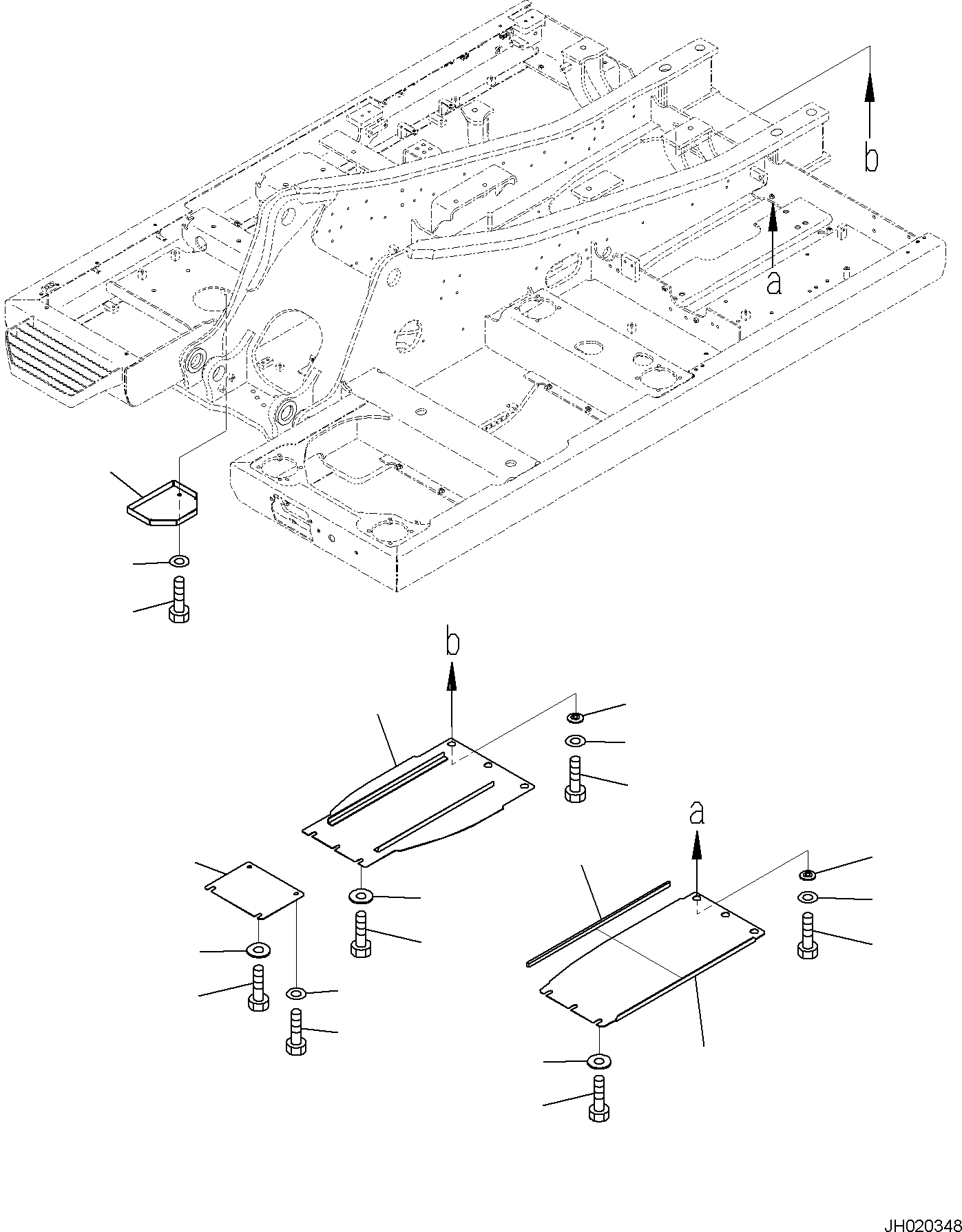 Komatsu parts book diagram for PC170LC-11 S/N F40001 AND UP: UNDER COVER, UNDER COVER, (2/2)