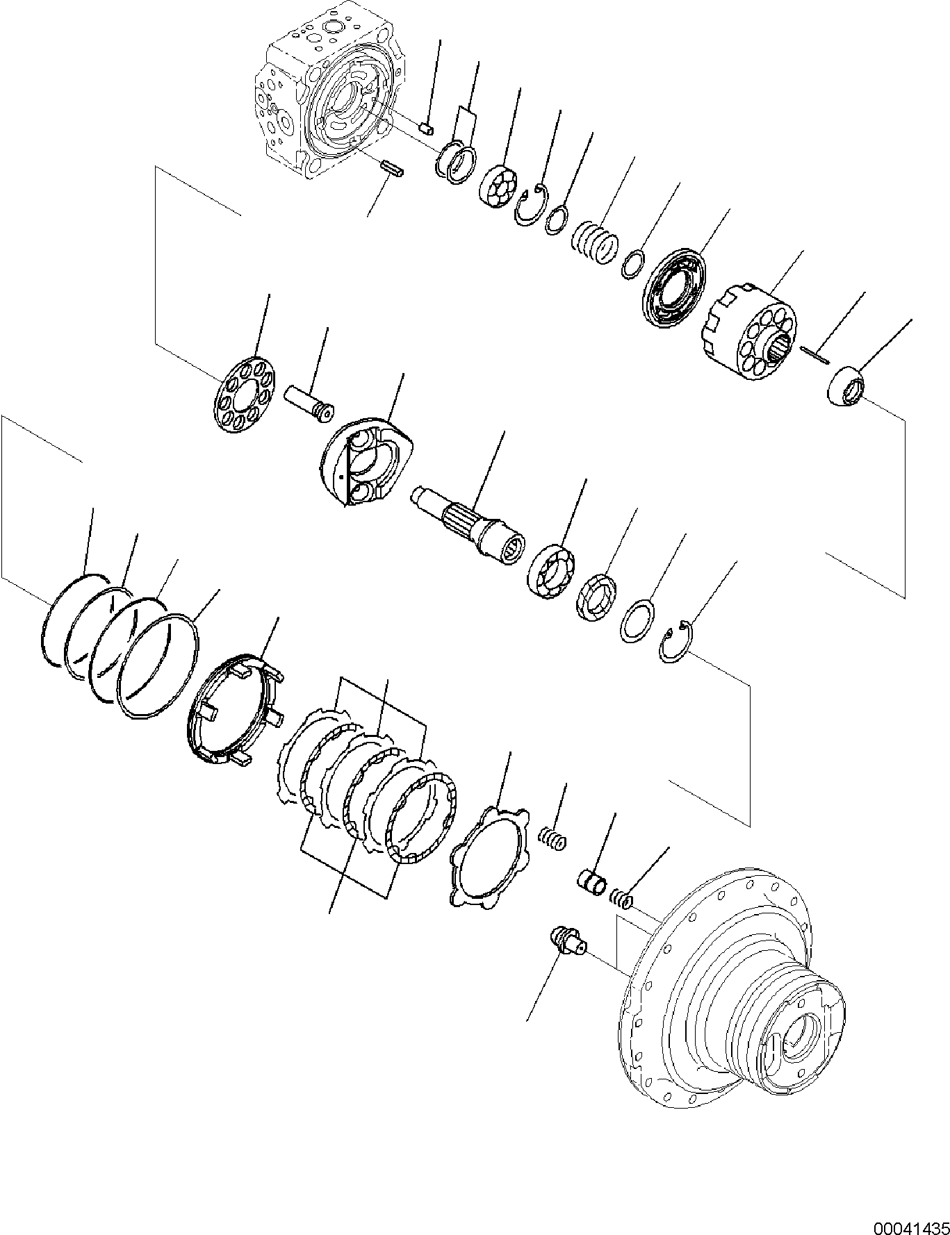 Komatsu parts book diagram for PC170LC-11 S/N F40001 AND UP: TRAVEL MOTOR AND FINAL DRIVE, INNER PARTS (4/4)
