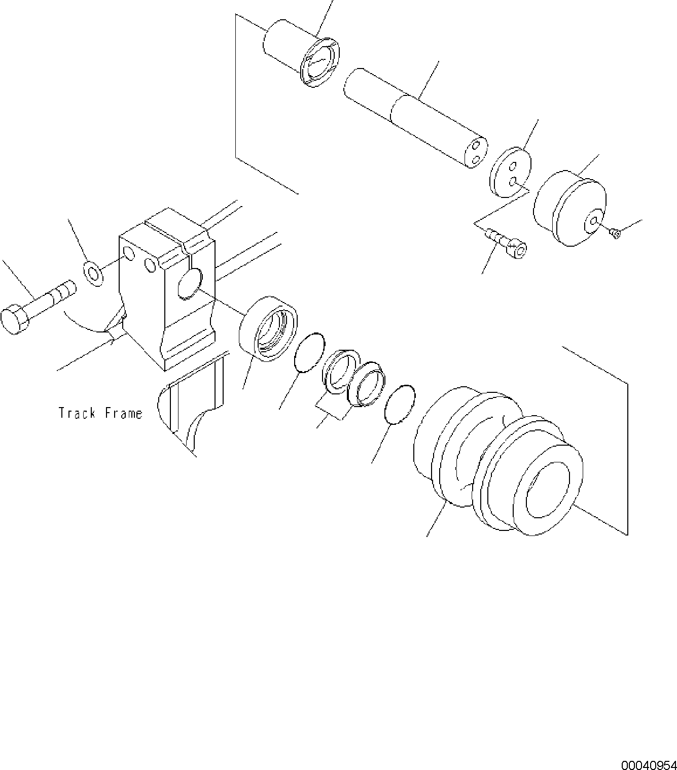 Komatsu parts book diagram for PC170LC-11 S/N F40001 AND UP: CARRIER ROLLER