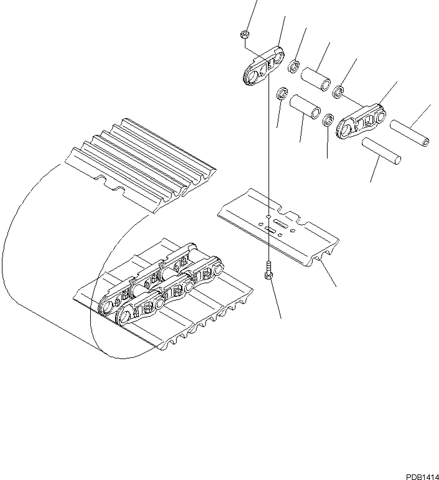 Komatsu parts book diagram for PC170LC-11 S/N F40001 AND UP: TRACK SHOE ASSEMBLY