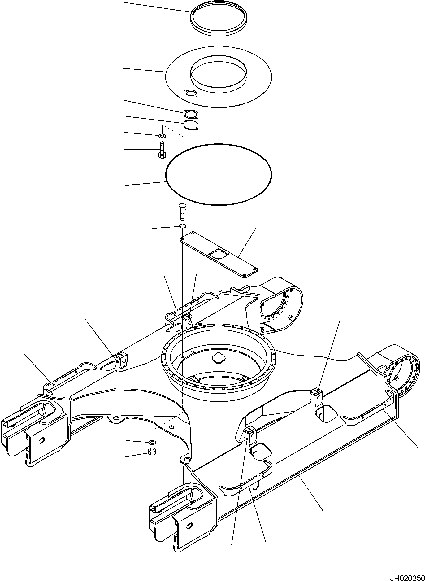 Komatsu parts book diagram for PC170LC-11 S/N F40001 AND UP: TRACK FRAME