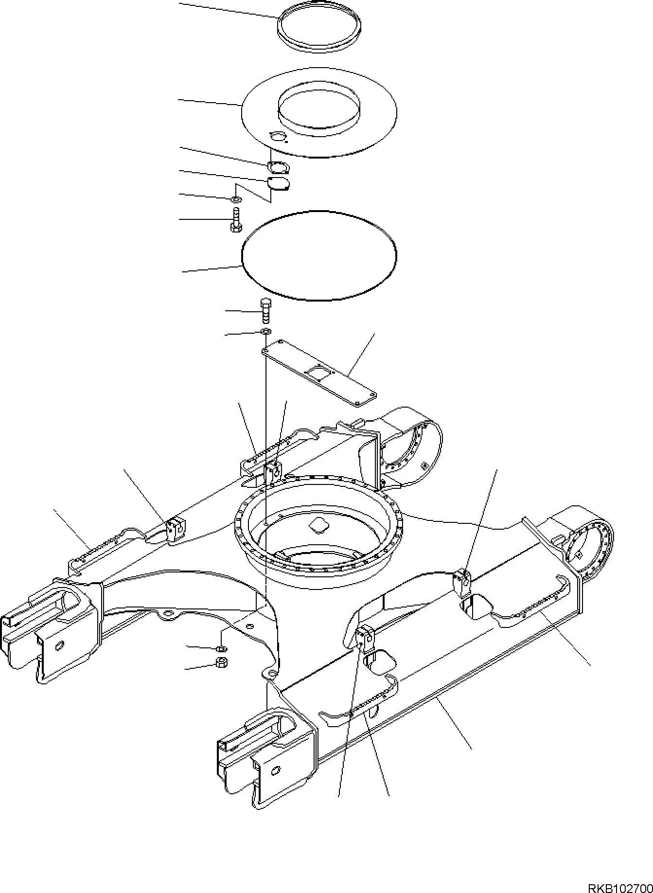 Komatsu parts book diagram for PC170LC-11 S/N F40001 AND UP: TRACK FRAME