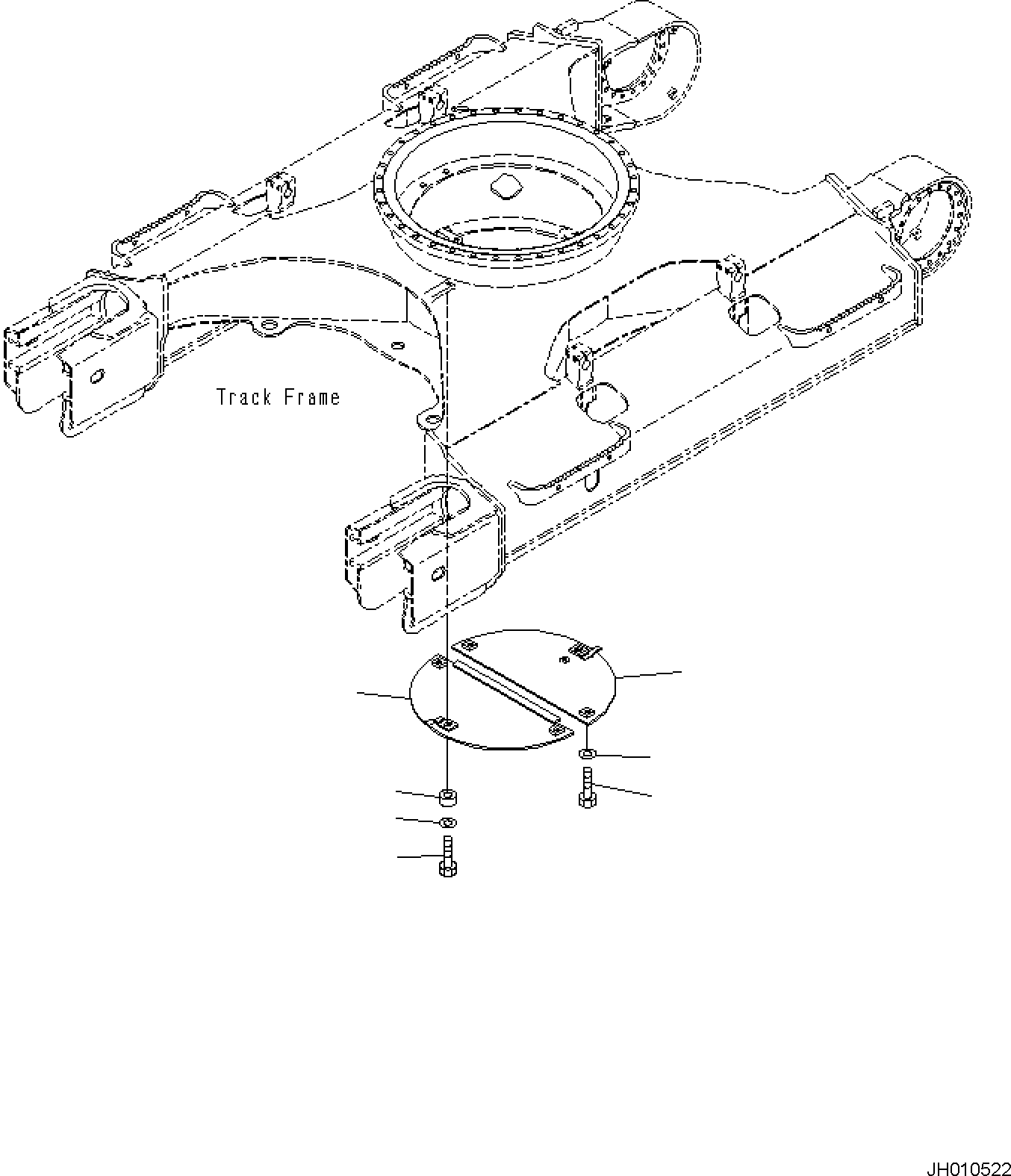 Komatsu parts book diagram for PC170LC-11 S/N F40001 AND UP: TRACK FRAME UNDER COVER