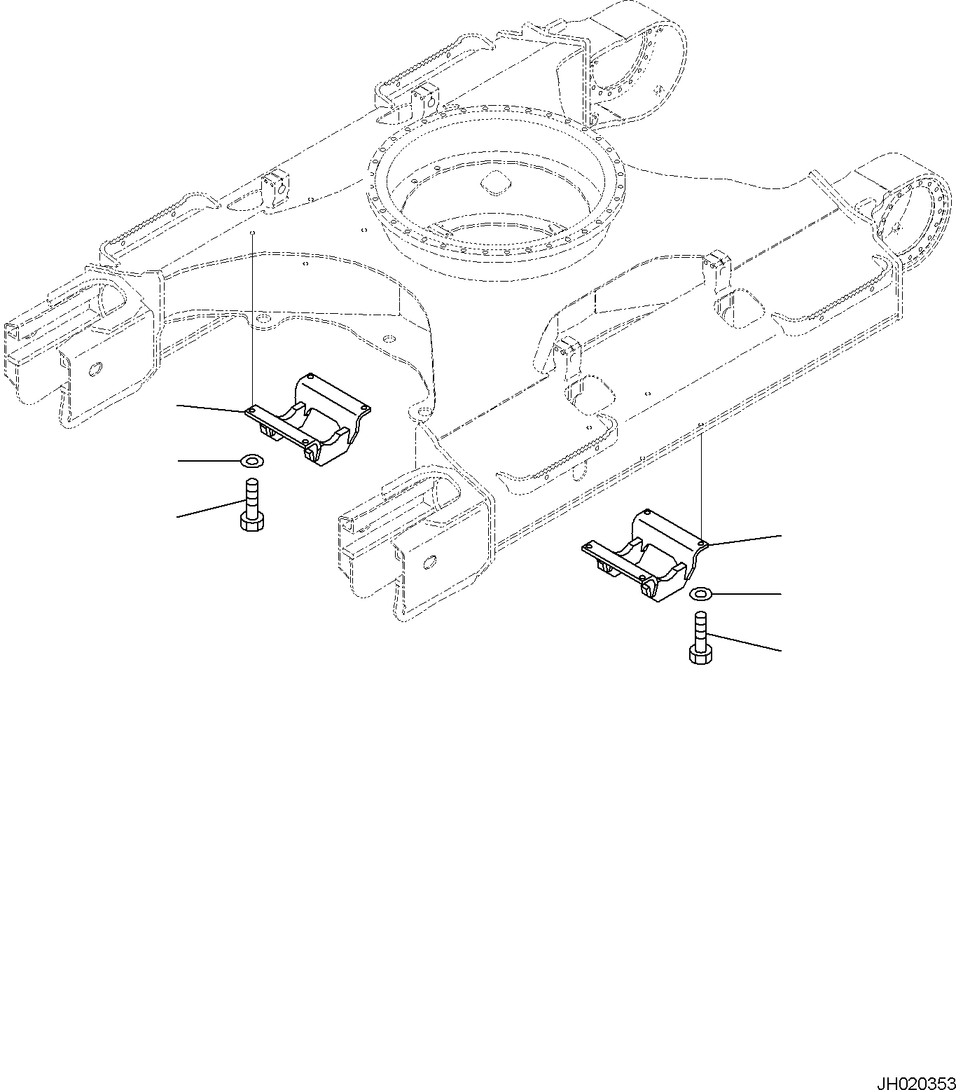 Komatsu parts book diagram for PC170LC-11 S/N F40001 AND UP: TRACK ROLLER GUARD