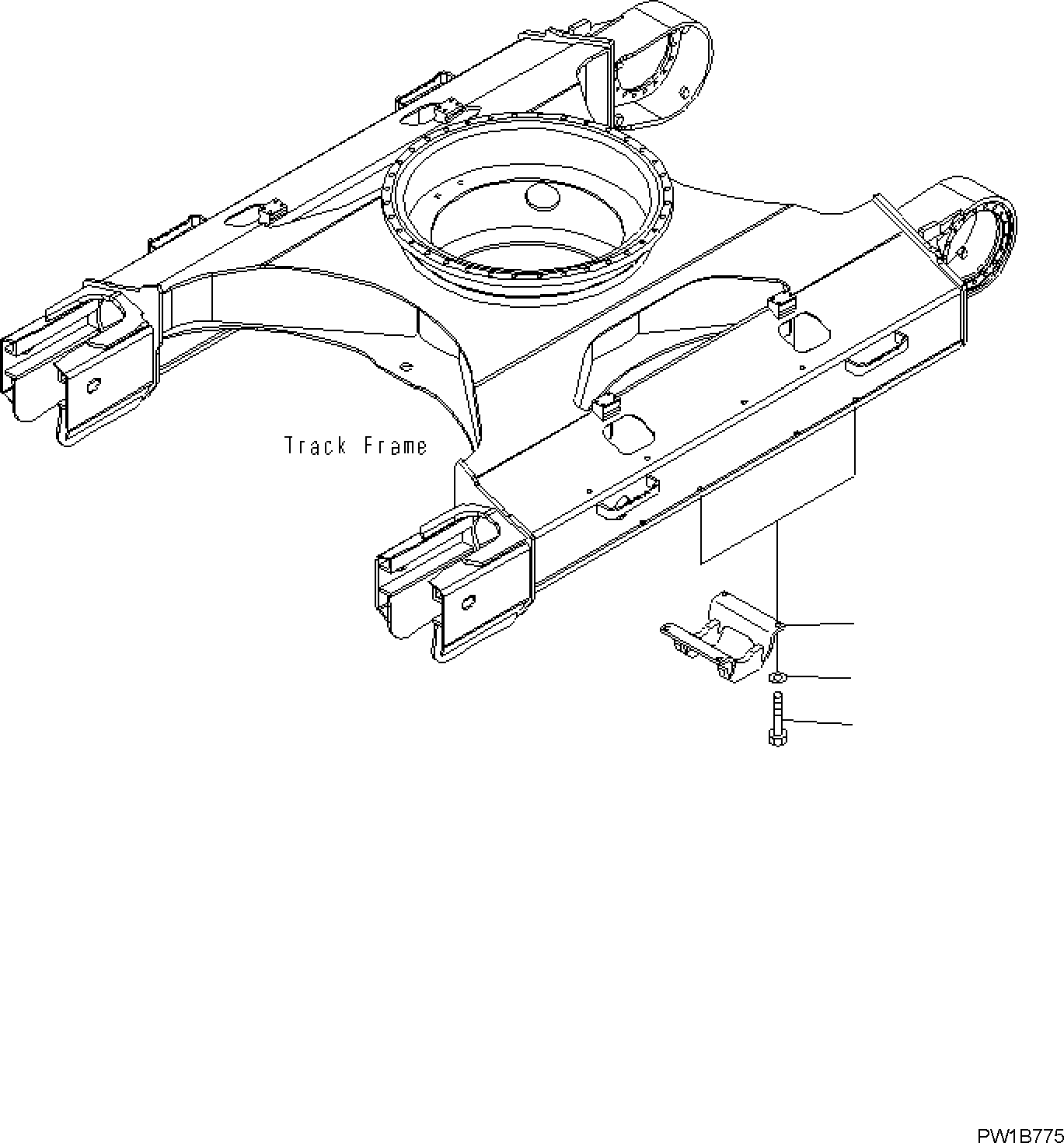 Komatsu parts book diagram for PC170LC-11 S/N F40001 AND UP: TRACK ROLLER GUARD