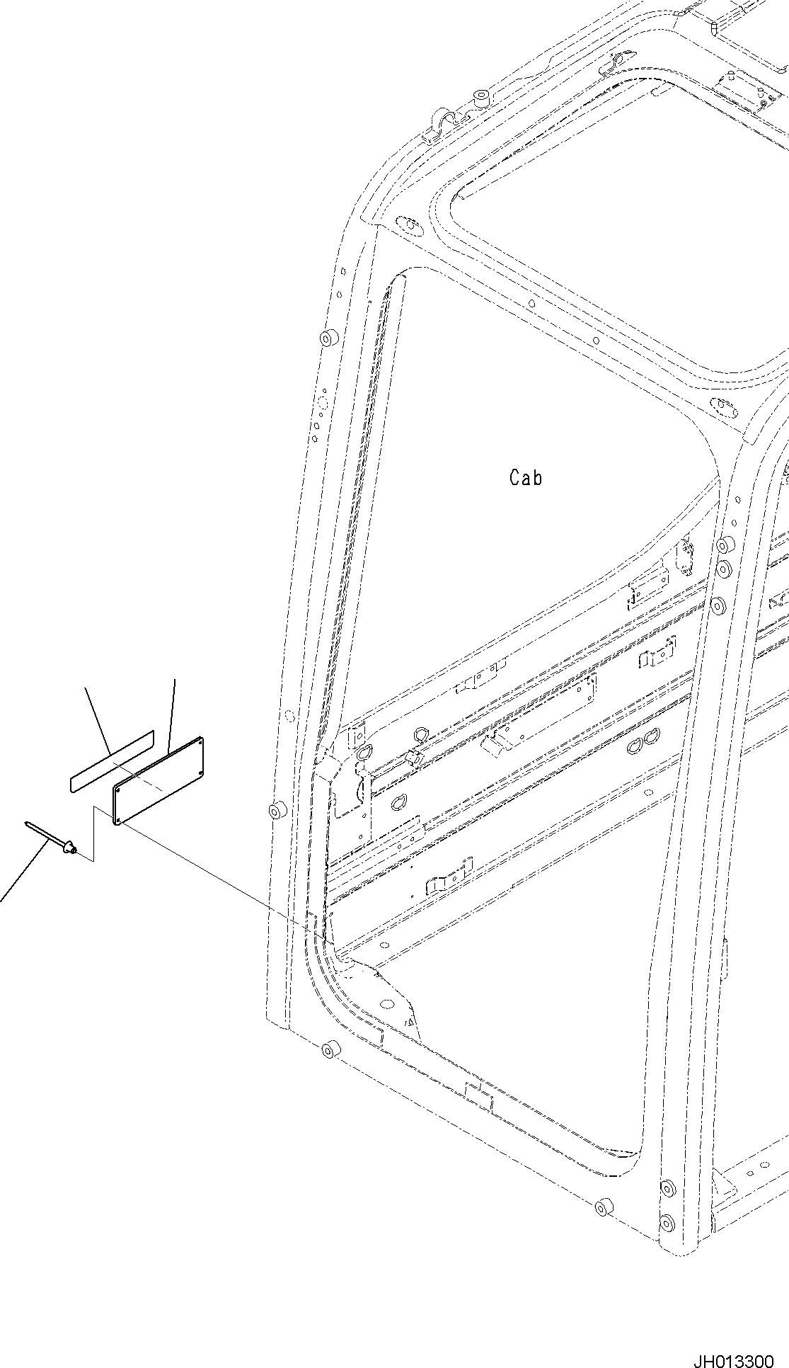 Komatsu parts book diagram for PC170LC-11 S/N F40001 AND UP: ROPS PLATE