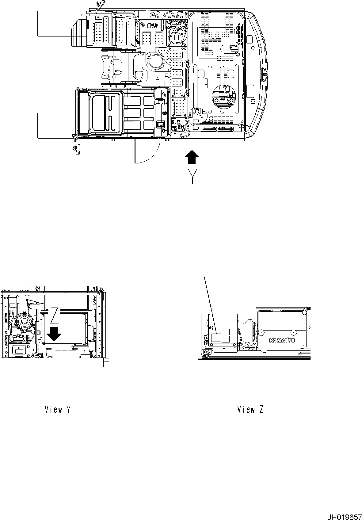 Komatsu parts book diagram for PC170LC-11 S/N F40001 AND UP: PLATES, PLATES, AIR CLEANER