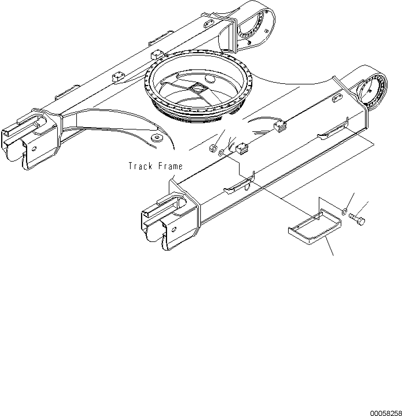 Komatsu parts book diagram for PC170LC-11 S/N F40001 AND UP: ADDITIONAL TRACK FRAME STEP