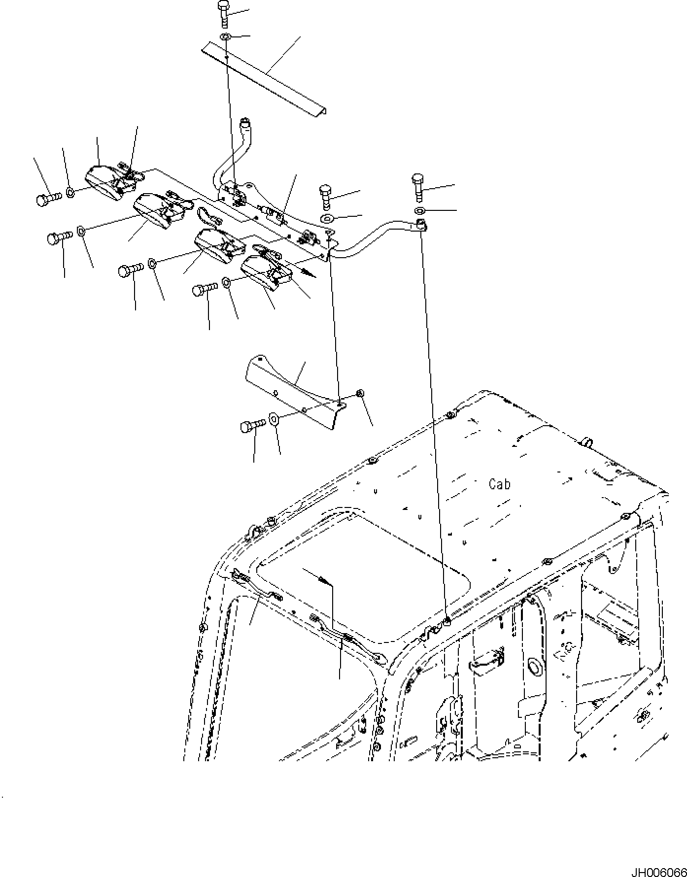 Excavators Komatsu / PC170LC-10 S/N F30003 AND UP(PC170LC0) / ADDITIONAL WORKING LAMP (CAB)(E0310-001001 : E0310-001001)