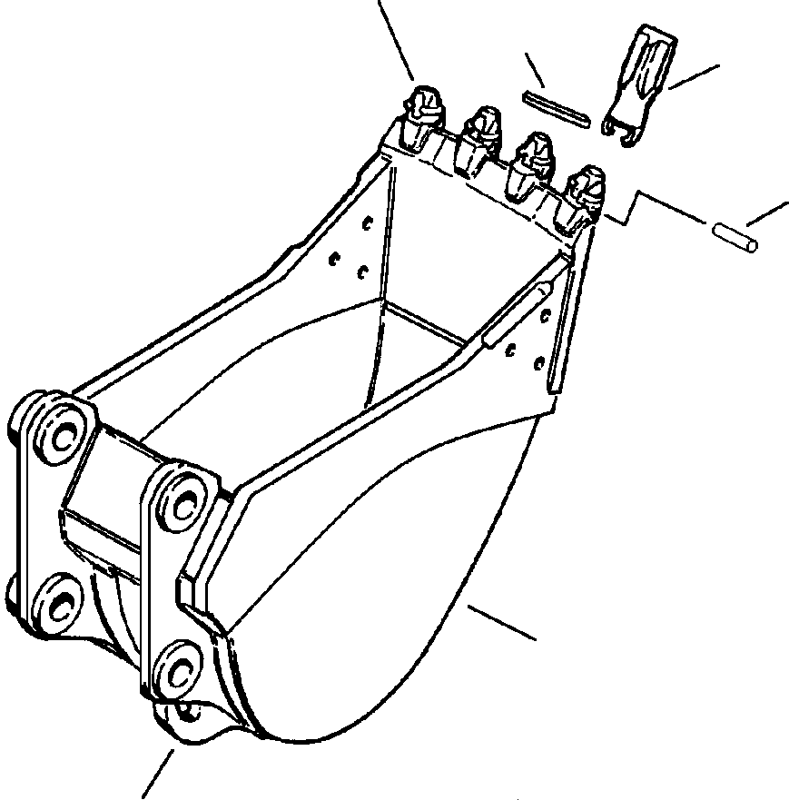 Komatsu parts book diagram for PC200-6/LC-6 Supplement S/N 80001-UP: BUCKET - ESCO STANDARD DUTY PLATE LIP - 24 IN. (610MM) WIDE