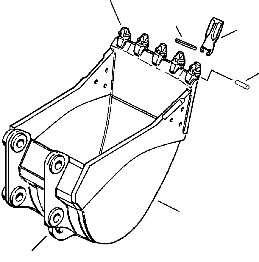 Komatsu parts book diagram for PC200-6/LC-6 Supplement S/N 80001-UP: BUCKET - ESCO STANDARD DUTY PLATE LIP - 36 IN. (914MM) WIDE