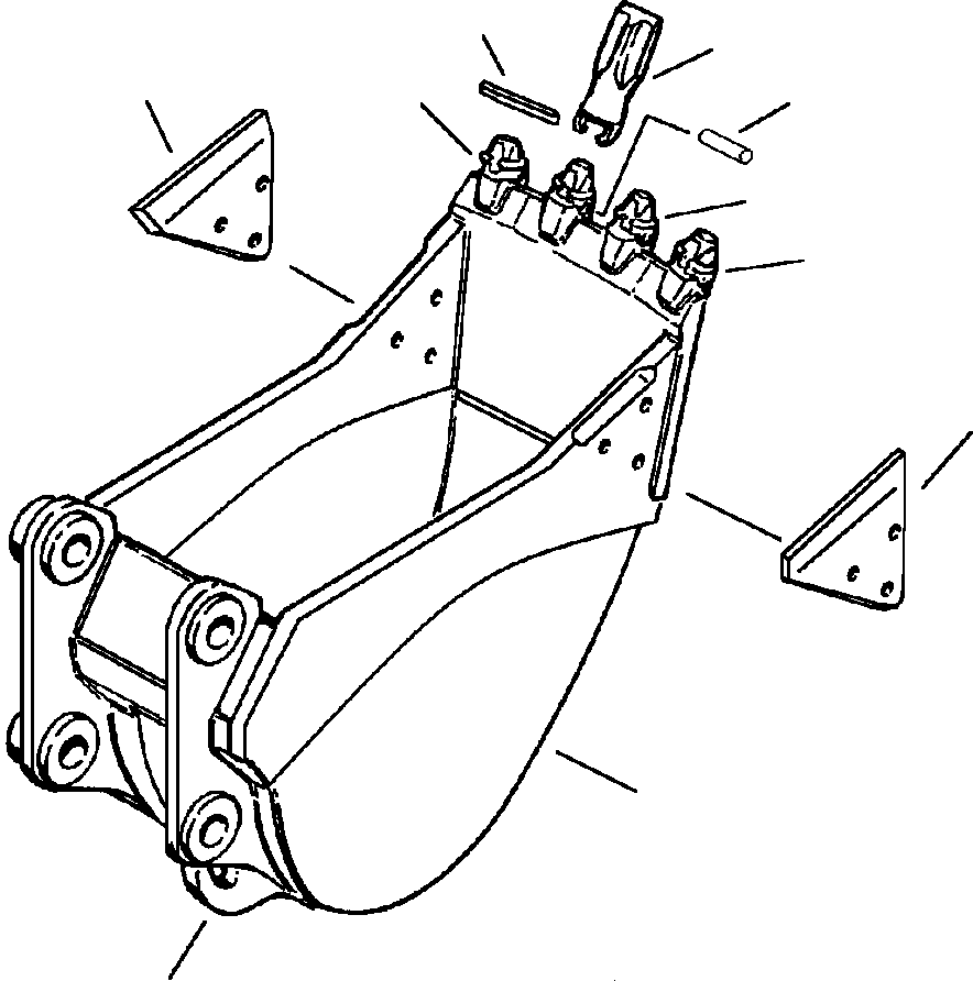 Komatsu parts book diagram for PC200-6/LC-6 Supplement S/N 80001-UP: BUCKET - ESCO HEAVY DUTY PLATE LIP - 24 IN. (610MM) WIDE