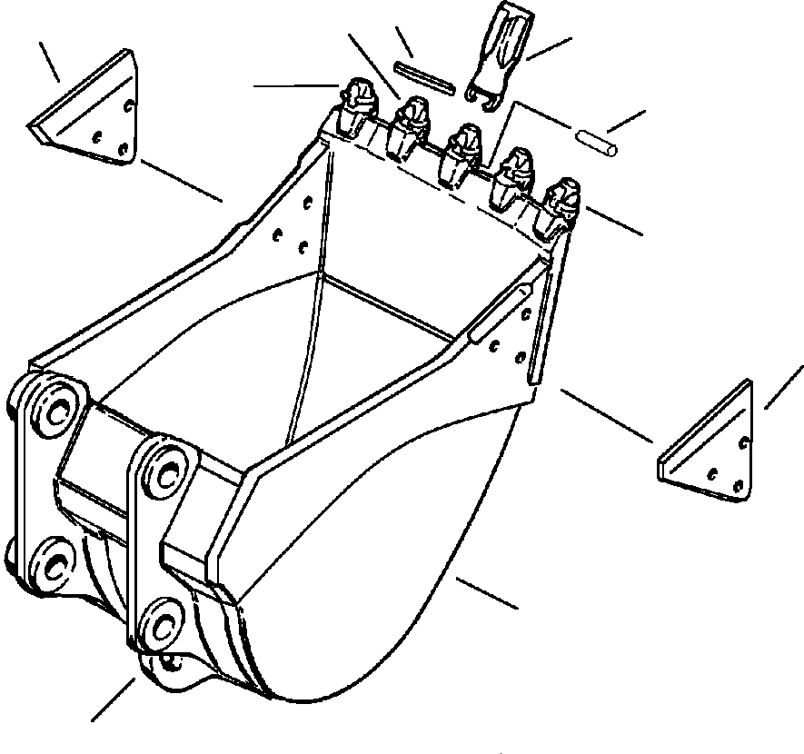 Komatsu parts book diagram for PC200-6/LC-6 Supplement S/N 80001-UP: BUCKET - ESCO HEAVY DUTY PLATE LIP - 36 IN. (914MM) WIDE