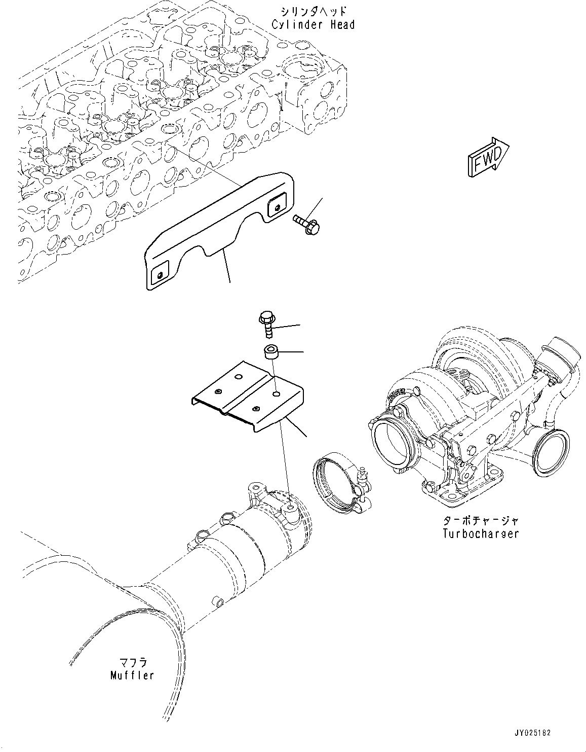 Komatsu parts book diagram for PC200-8M0 / PC200LC-8M0 S/N B50001 AND UP: HEAT SHIELD