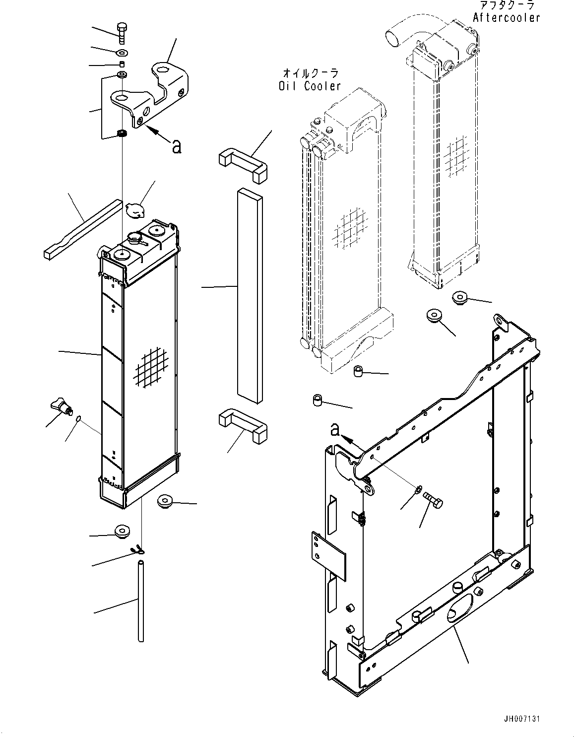 Komatsu parts book diagram for PC200-8M0 / PC200LC-8M0 S/N B50001 AND UP: COOLING SYSTEM, RADIATOR