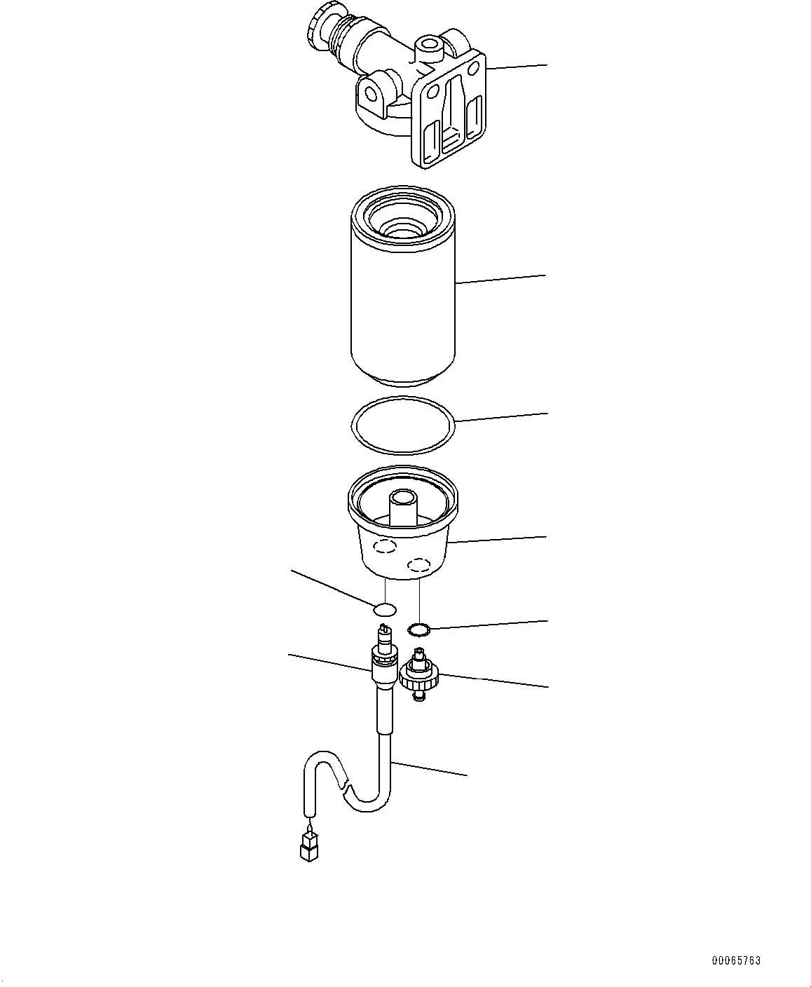 Komatsu parts book diagram for PC200-8M0 / PC200LC-8M0 S/N B50001 AND UP: FUEL PREFILTER