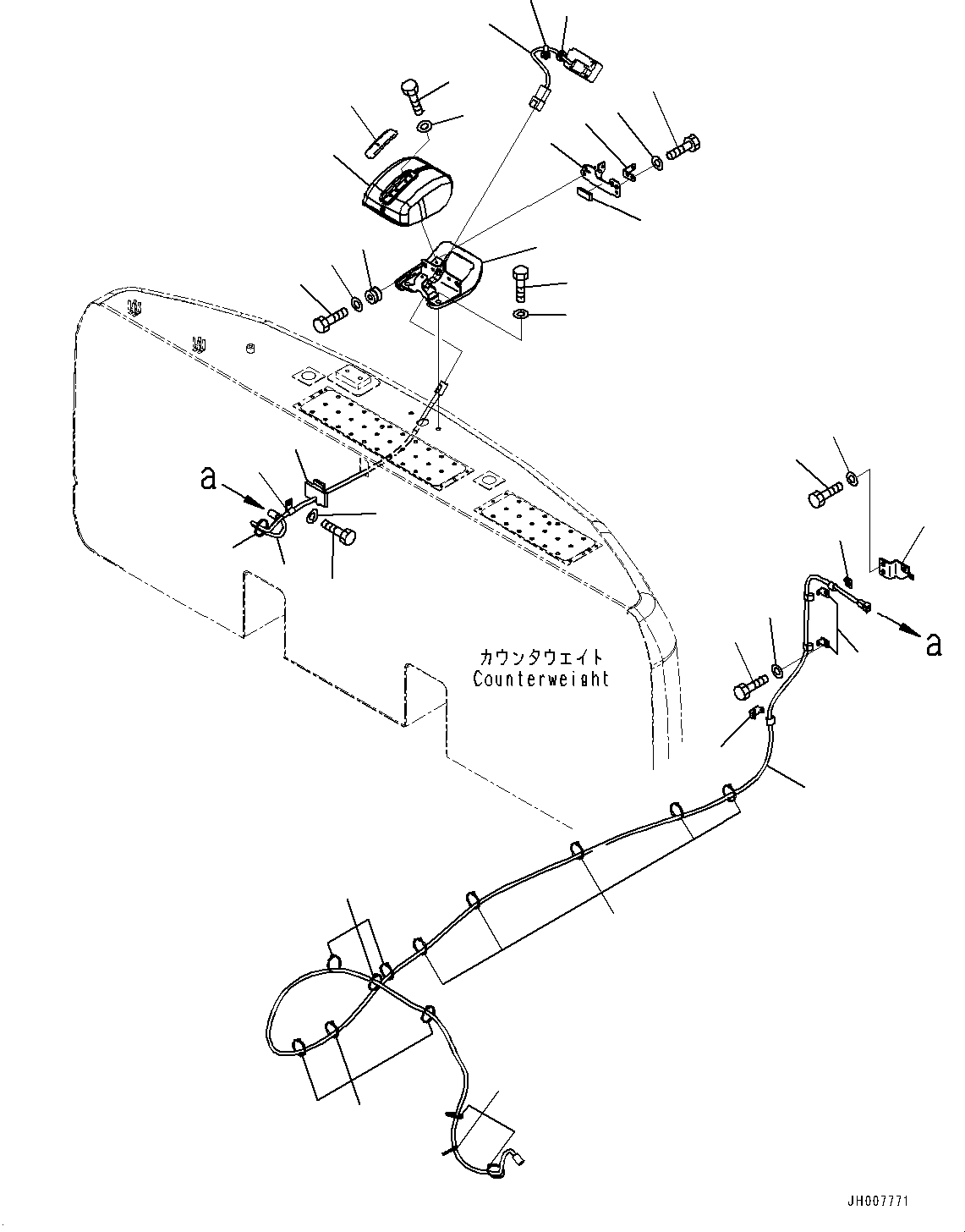 Komatsu parts book diagram for PC200-8M0 / PC200LC-8M0 S/N B50001 AND UP: REARVIEW CAMERA, 1-CAMERA