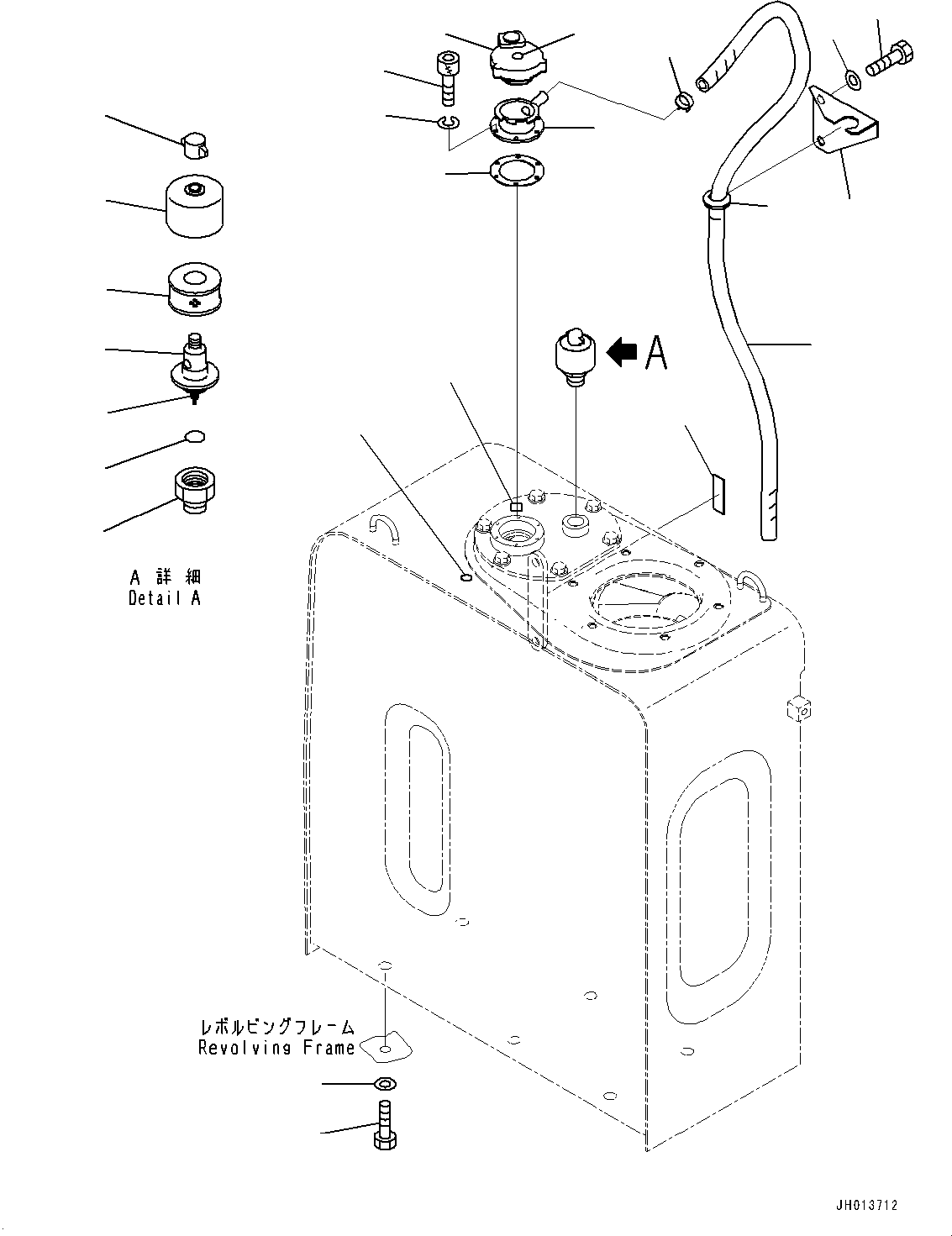 Komatsu parts book diagram for PC200-8M0 / PC200LC-8M0 S/N B50001 AND UP: HYDRAULIC TANK, BREATHER MOUNTING