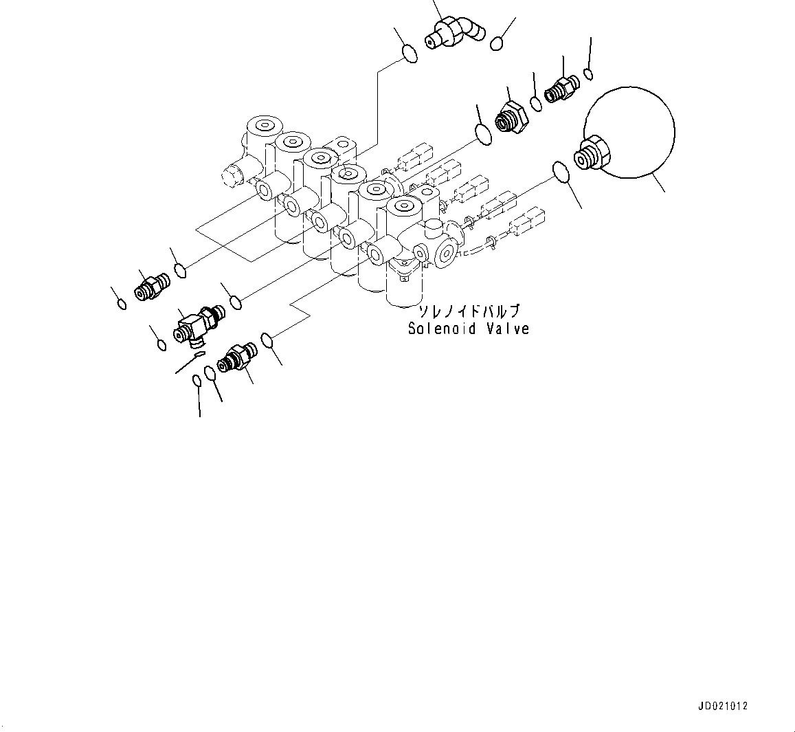 Komatsu parts book diagram for PC200-8M0 / PC200LC-8M0 S/N B50001 AND UP: SOLENOID VALVE, RELATED PARTS