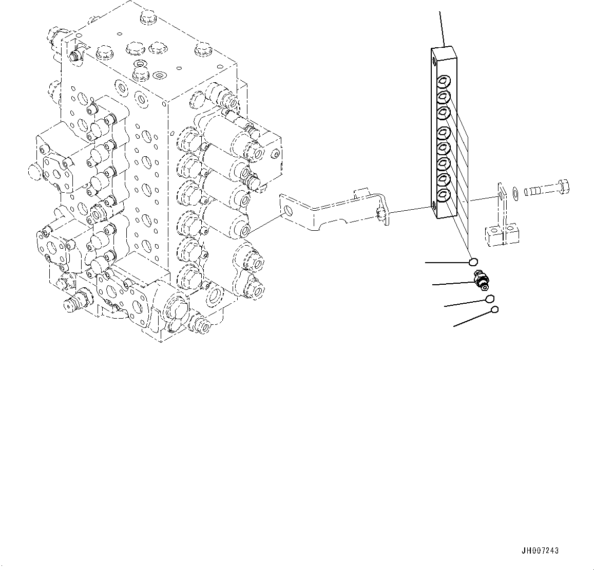 Komatsu parts book diagram for PC200-8M0 / PC200LC-8M0 S/N B50001 AND UP: PRESSURE SWITCH BLOCK, BLOCK