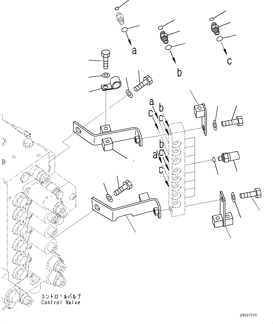 Komatsu parts book diagram for PC200-8M0 / PC200LC-8M0 S/N B50001 AND UP: PRESSURE SWITCH BLOCK, BRACKET