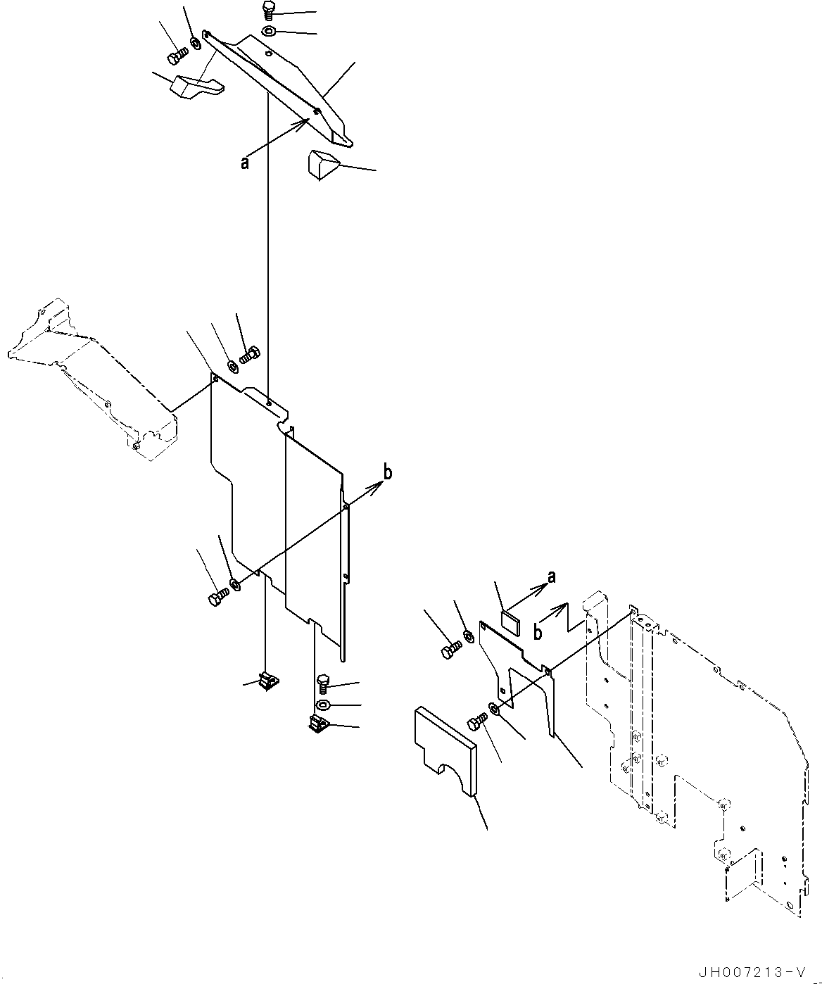 Komatsu parts book diagram for PC200-8M0 / PC200LC-8M0 S/N B50001 AND UP: PARTITION, COVER