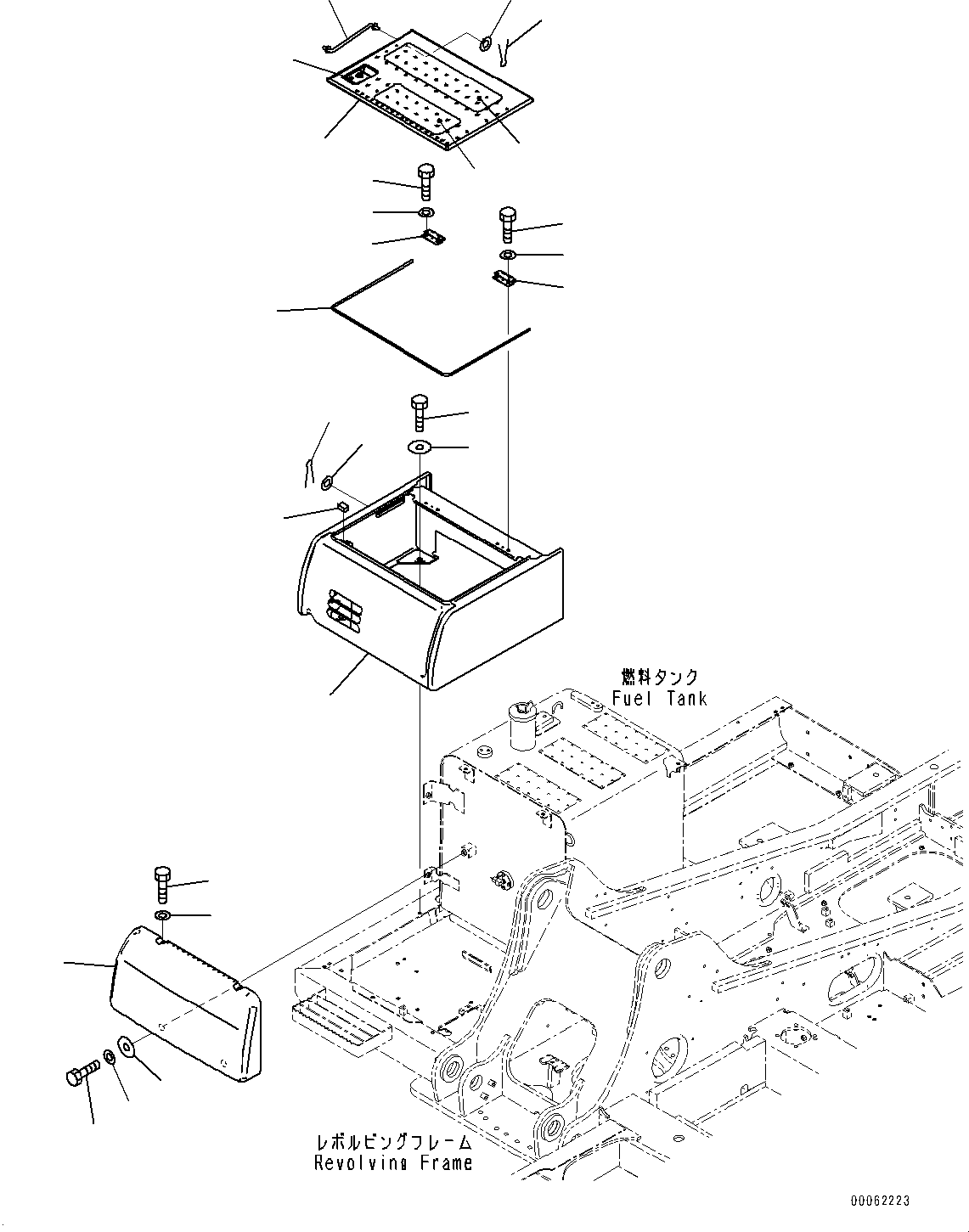 Komatsu parts book diagram for PC200-8M0 / PC200LC-8M0 S/N B50001 AND UP: BATTERY CASE