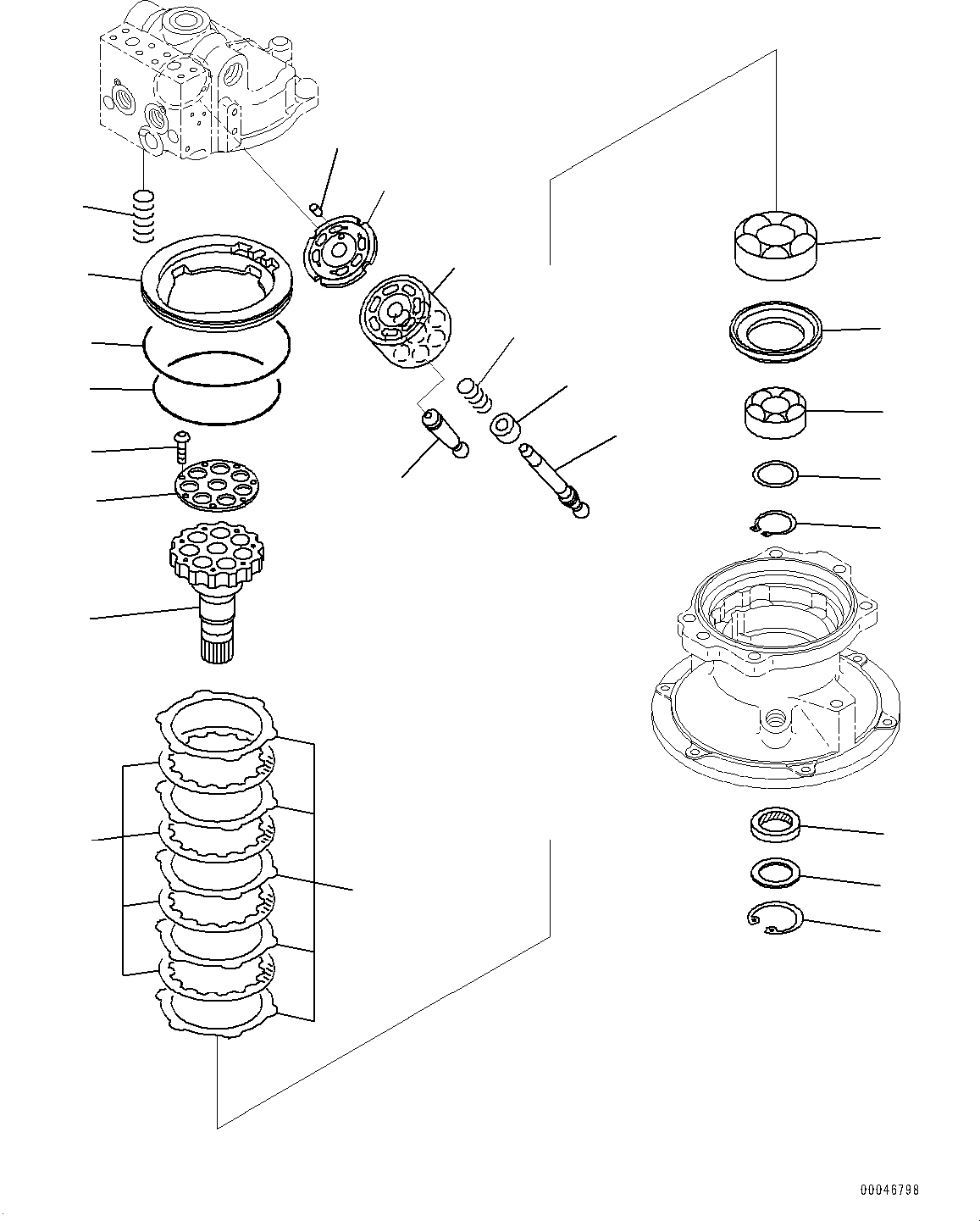 Komatsu parts book diagram for PC200-8M0 / PC200LC-8M0 S/N B50001 AND UP: SWING MACHINERY AND MOTOR, SWING MOTOR (2/3)