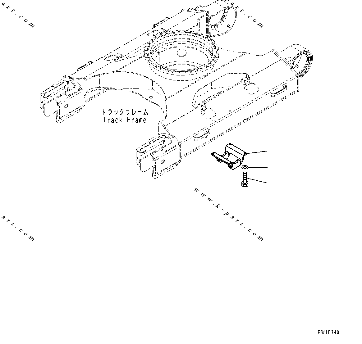Komatsu parts book diagram for PC200-8M0 / PC200LC-8M0 S/N B50001 AND UP: TRACK ROLLER GUARD (PC200-8M0)