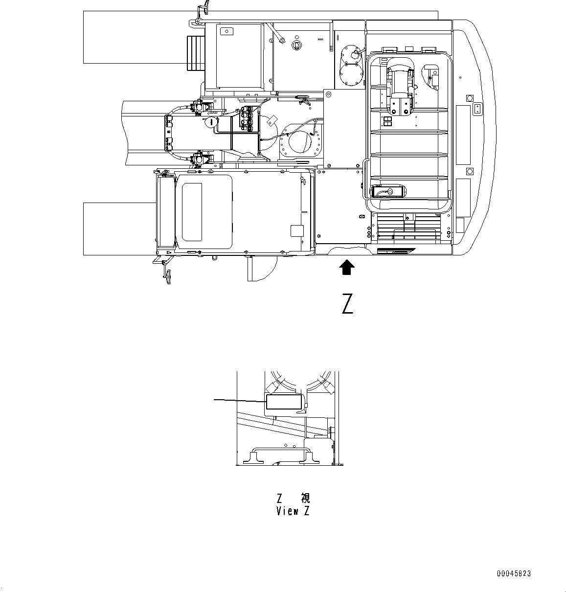 Komatsu parts book diagram for PC200-8M0 / PC200LC-8M0 S/N B50001 AND UP: PLATES, AIR CLEANER, SPANISH