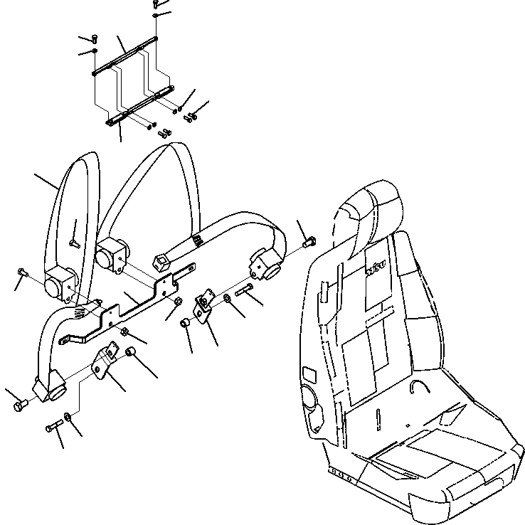 Excavators Komatsu / PC200F-8M0  S/N B10001-UP(PC200FM0) / SEAT BELT (4 POINTS)(210047 : K0160-01H7)