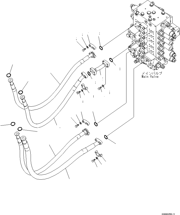 Komatsu parts book diagram for PC200LC-8E0 S/N 1001-UP: ARM AND BUCKET LINE