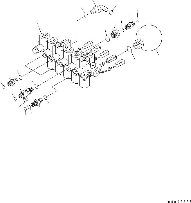Komatsu parts book diagram for PC200LC-8E0 S/N 1001-UP: SOLENOID VALVE CIRCUIT (SOLENOID VALVE)
