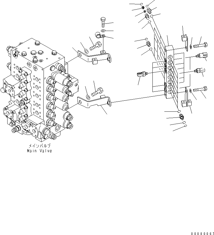 Komatsu parts book diagram for PC200LC-8E0 S/N 1001-UP: PRESSURE SWITCH BLOCK(#1001-1090)