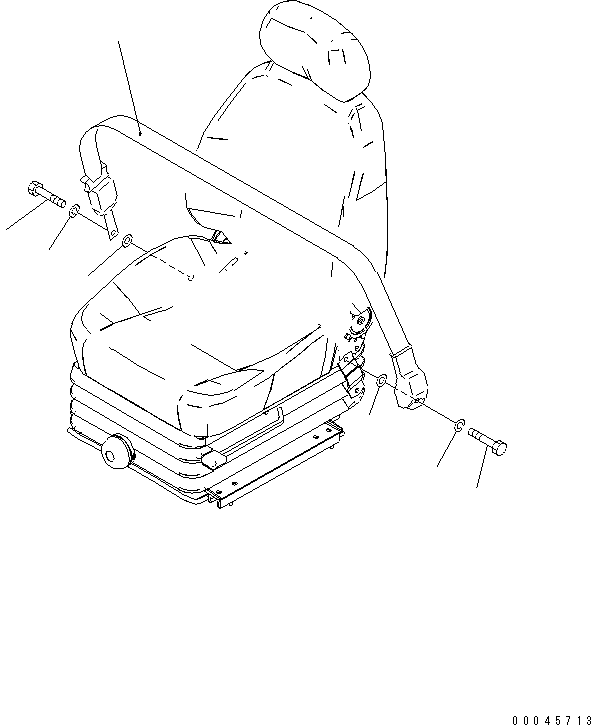 Komatsu parts book diagram for PC200LC-8E0 S/N 1001-UP: SEAT BELT (78MM WIDE) (NON-CINCHING)