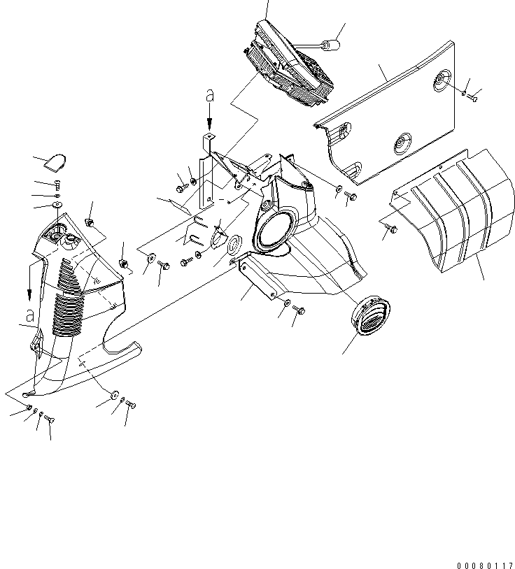 Komatsu parts book diagram for PC200LC-8E0 S/N 1001-UP: OPERATOR'S CAB (CAB IN PARTS) (MONITOR AND COVER)