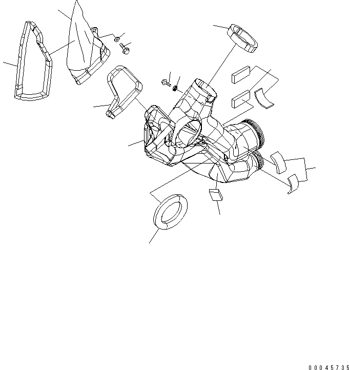 Komatsu parts book diagram for PC200LC-8E0 S/N 1001-UP: OPERATOR'S CAB (CAB IN PARTS) (MONITOR DUCT)