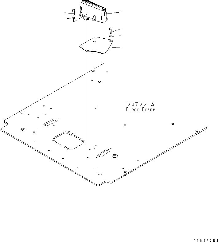 Komatsu parts book diagram for PC200LC-8E0 S/N 1001-UP: OPERATOR'S CAB (FLOOR) (FOOT REST¤ L.H.)